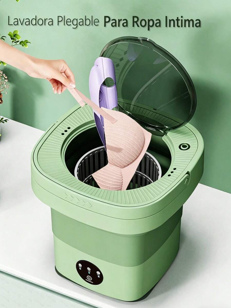 D&M Lavadora Portátil Plegable de 7L con Función de Secado