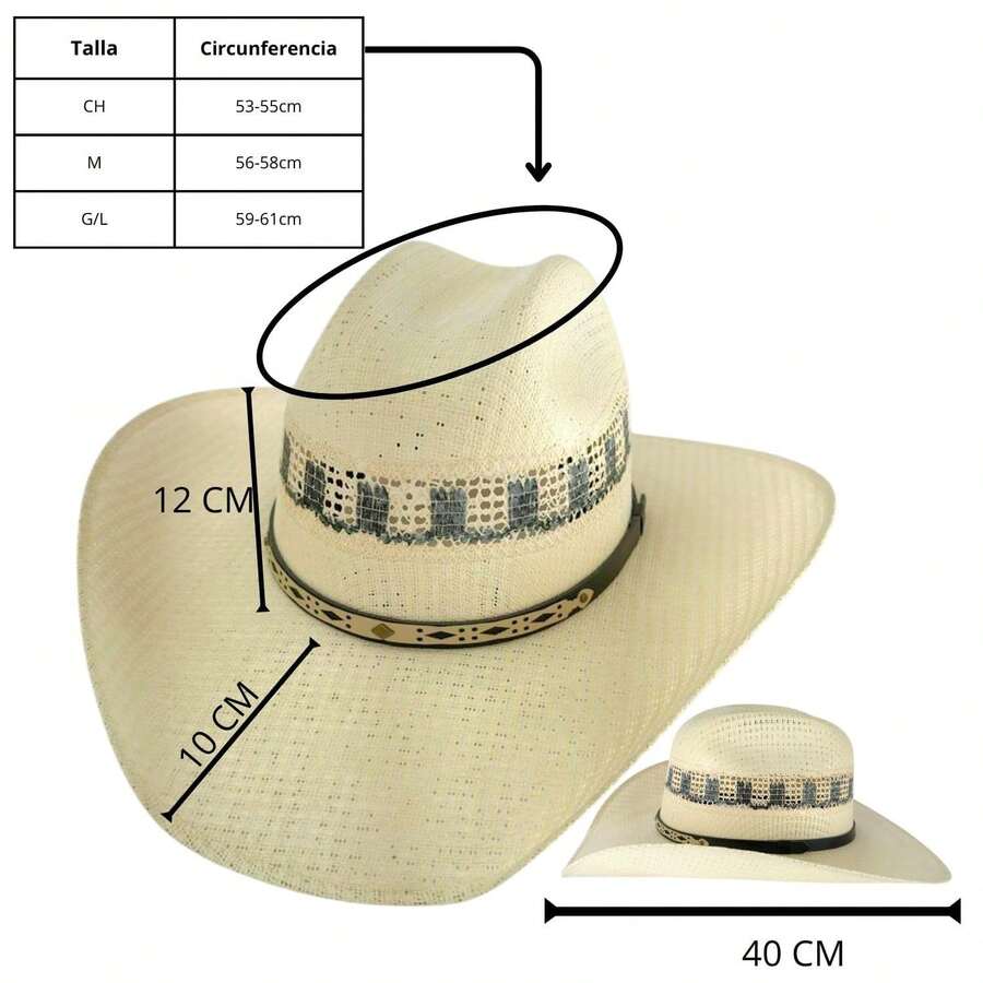 Genérico Sombrero Vaquero Transpirable