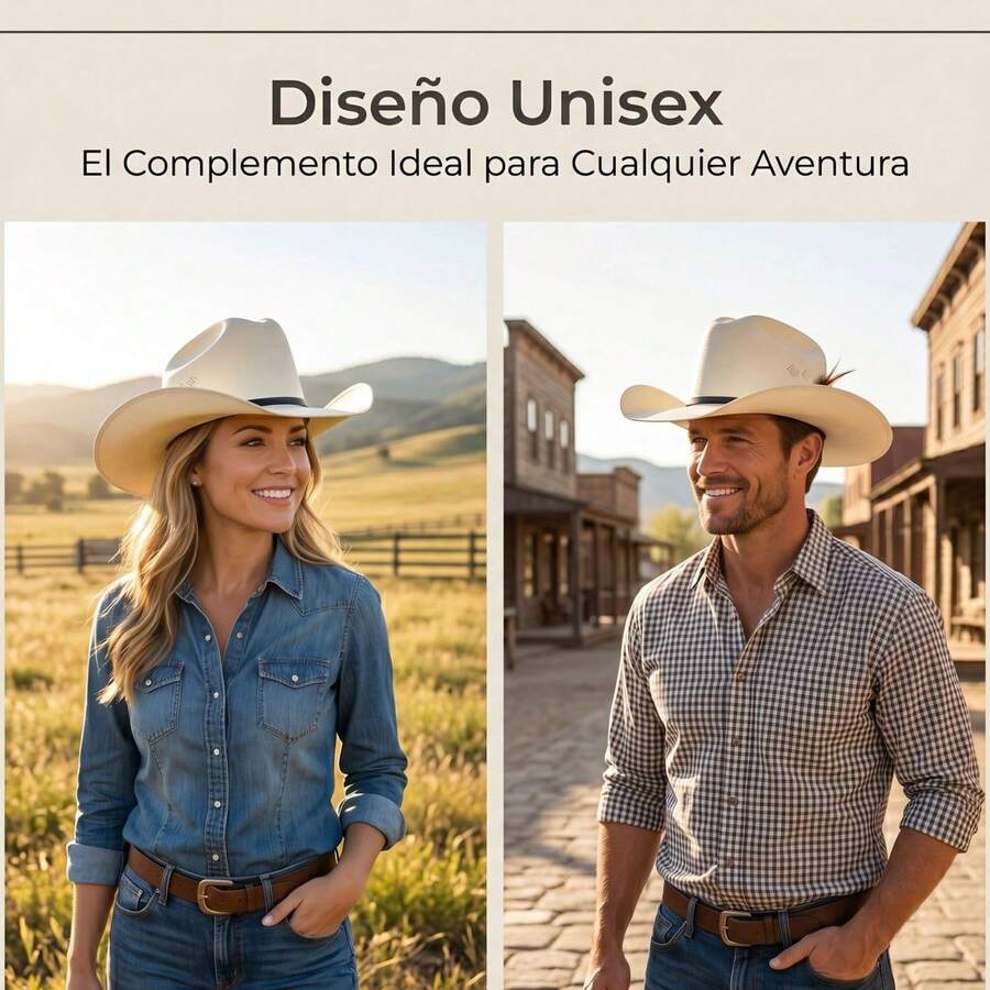 Genérico Sombrero Vaquero de Lona Unisex