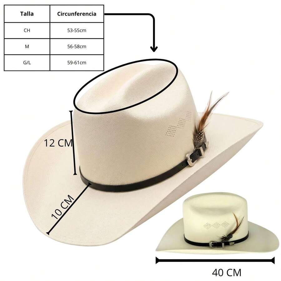 Genérico Sombrero Vaquero de Lona Unisex
