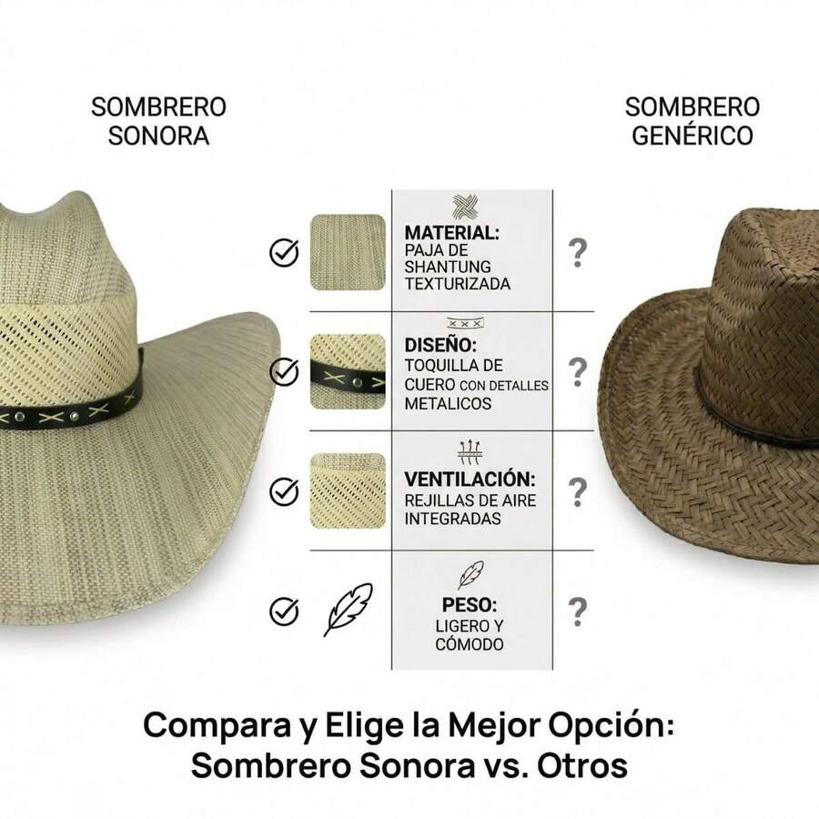 Sombrero Vaquero de Lona Ligera Unisex