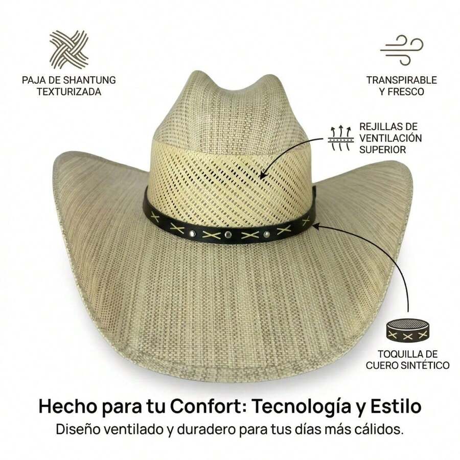 Sombrero Vaquero de Lona Ligera Unisex