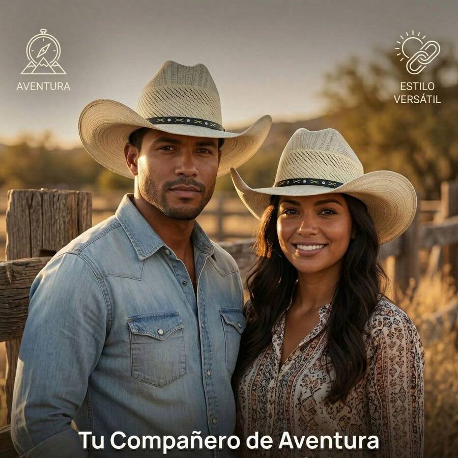 Sombrero Vaquero de Lona Ligera Unisex