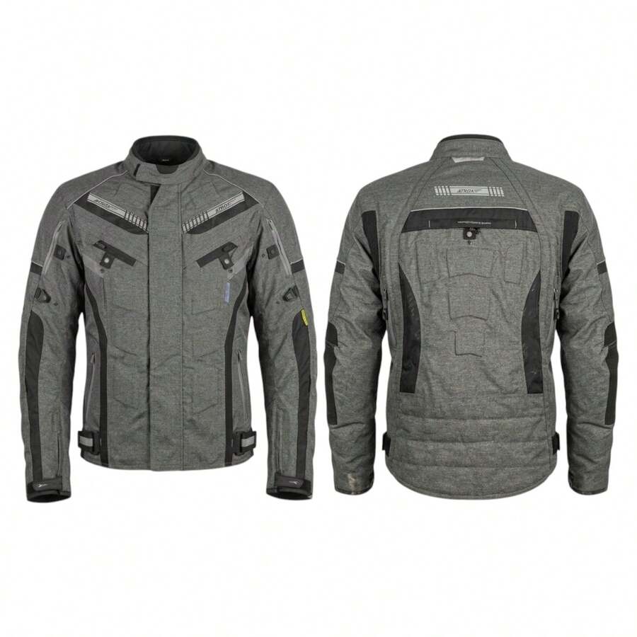 Kit Chamarra Gris + Guantes para Motocicleta