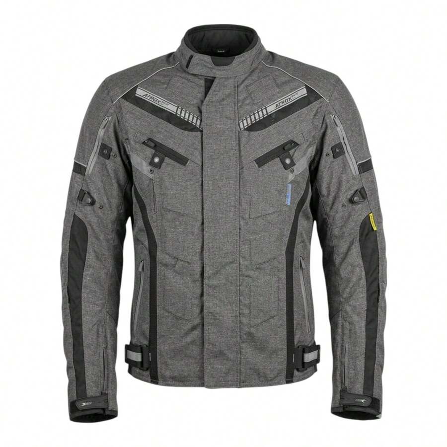 Kit Chamarra Gris + Guantes para Motocicleta