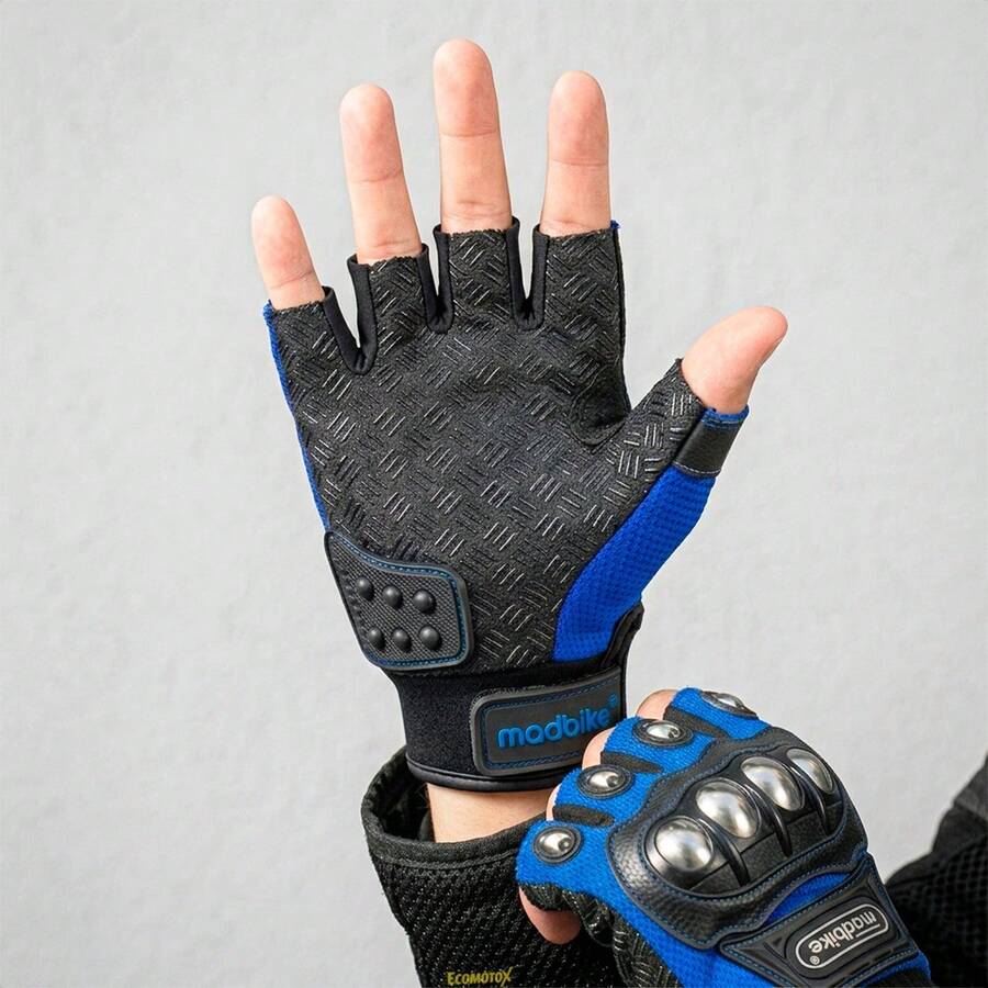 Kit Chamarra Gris + Guantes para Motocicleta