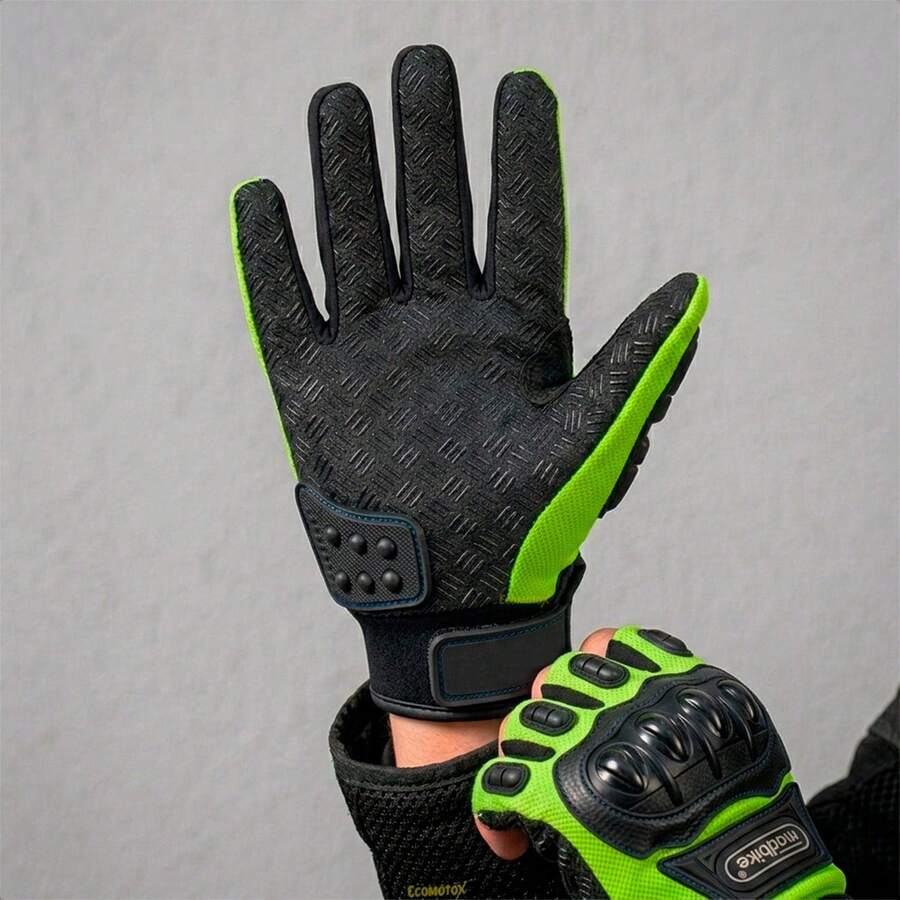 Kit Chamarra Gris + Guantes para Motocicleta
