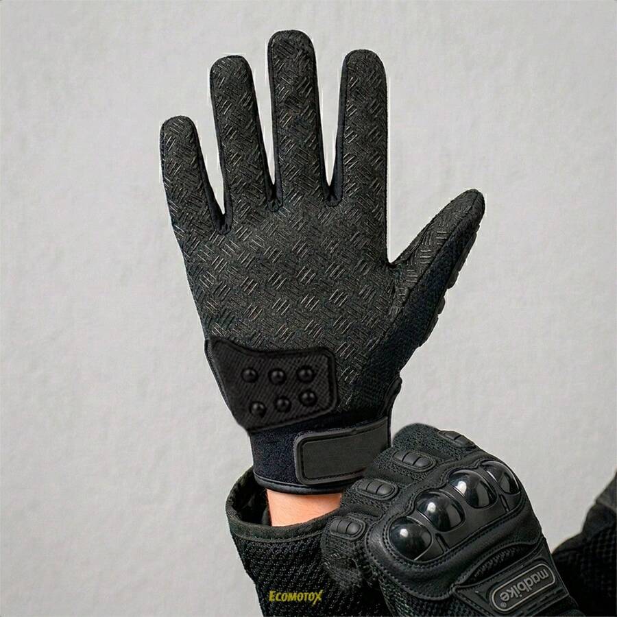 Kit Chamarra Gris + Guantes para Motocicleta