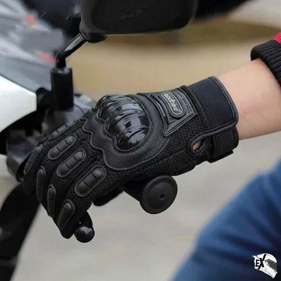 Kit Chamarra Gris + Guantes para Motocicleta