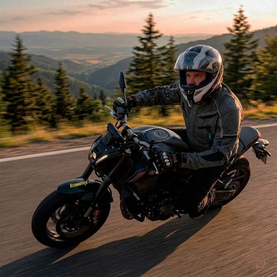 Kit Chamarra Gris + Guantes para Motocicleta
