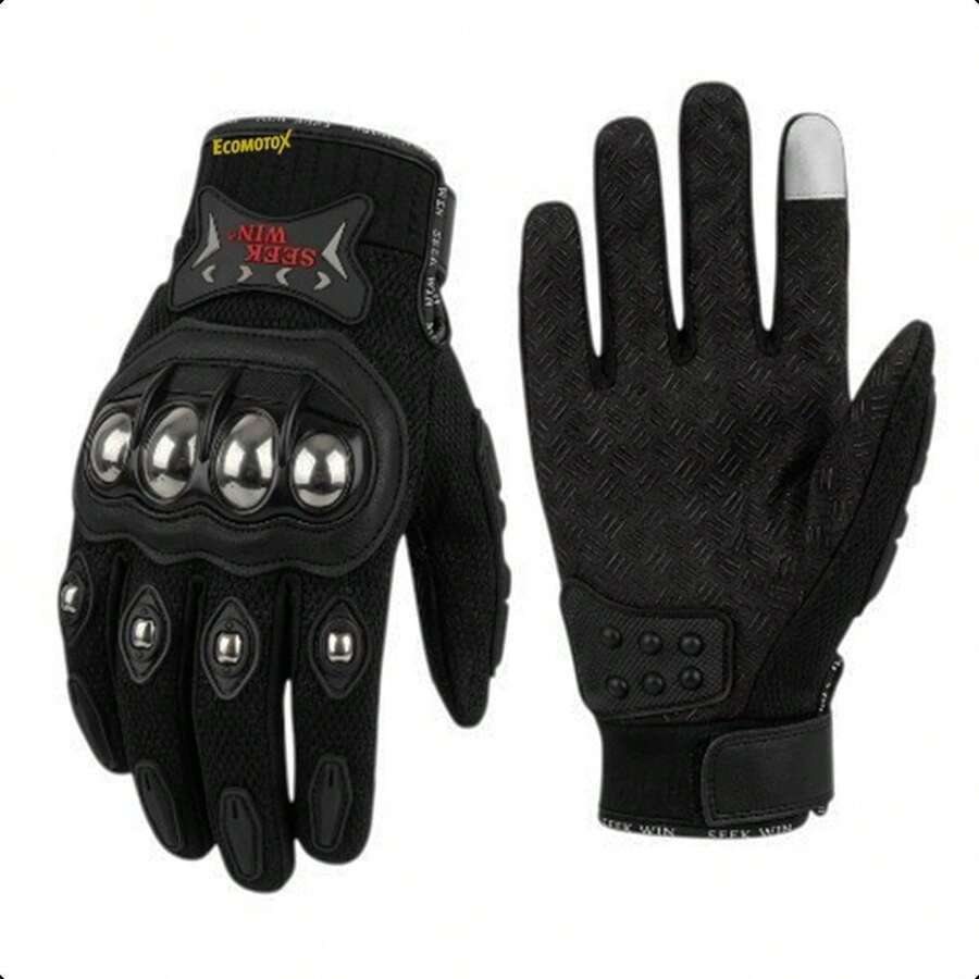Kit Chamarra Gris + Guantes para Motocicleta