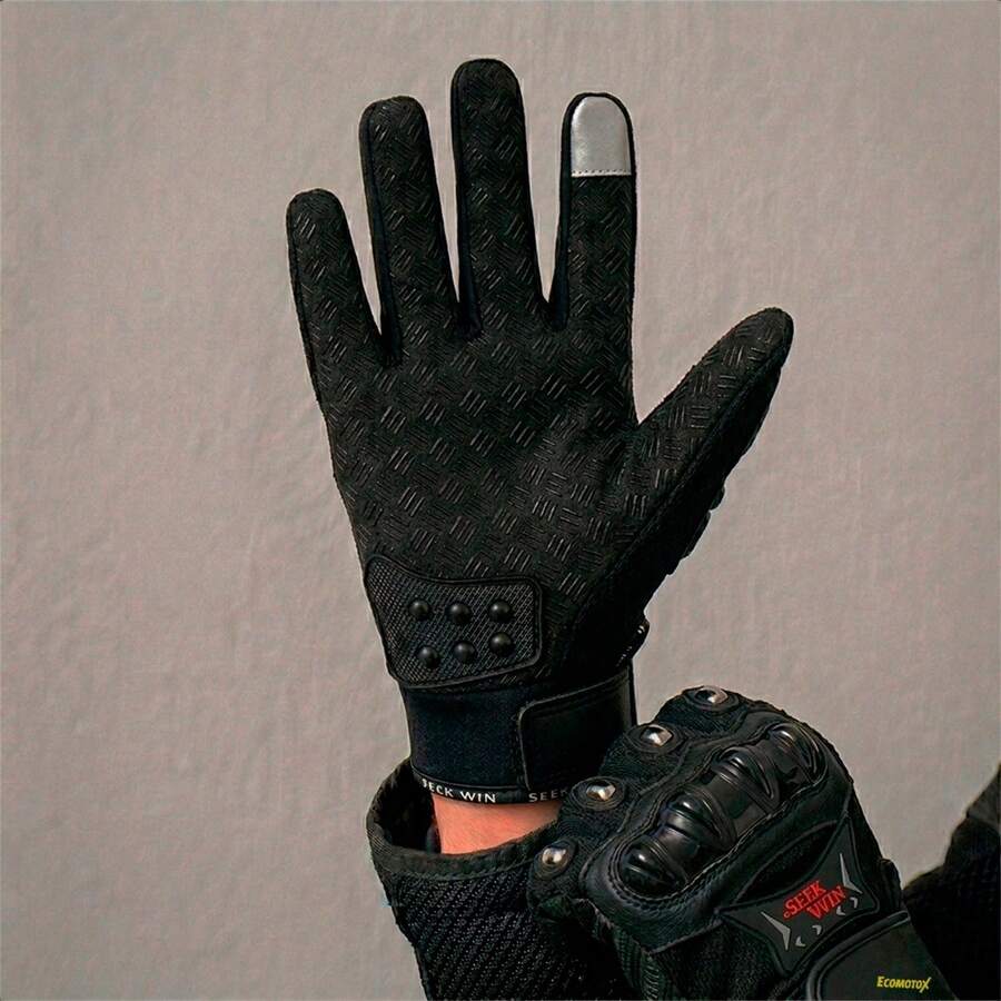 Kit Chamarra Gris + Guantes para Motocicleta