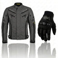 Kit Chamarra Gris + Guantes, Motocicleta