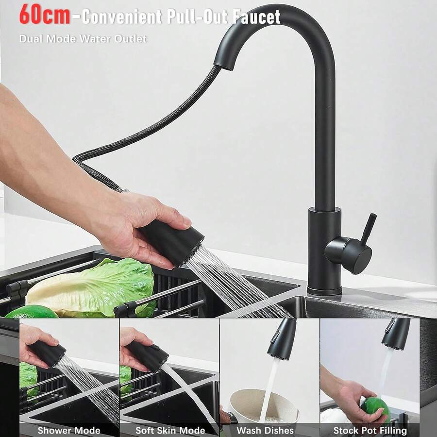Fregadero De Doble Tanque Cocina Cepillado Nickel 80x45cm Plateado Níquel Cepillado Tarjas Para Cocina de Doble Tazón con Grifo Extraíble y Dispensador