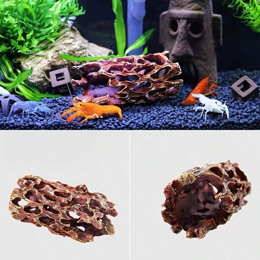 Cueva oculta para acuario, nido de camarones