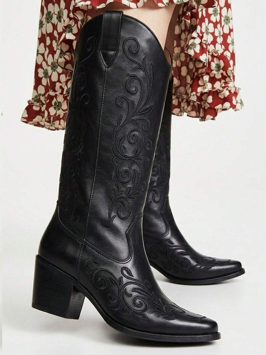 Botas Vaqueras Botas Western diseño elegante tacon ancho