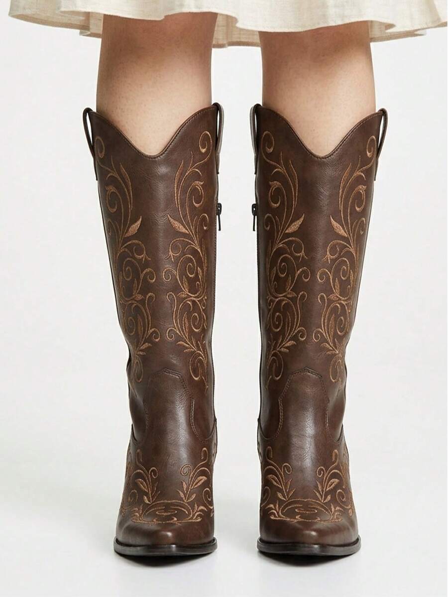 Botas Vaqueras Botas Western diseño elegante tacon ancho