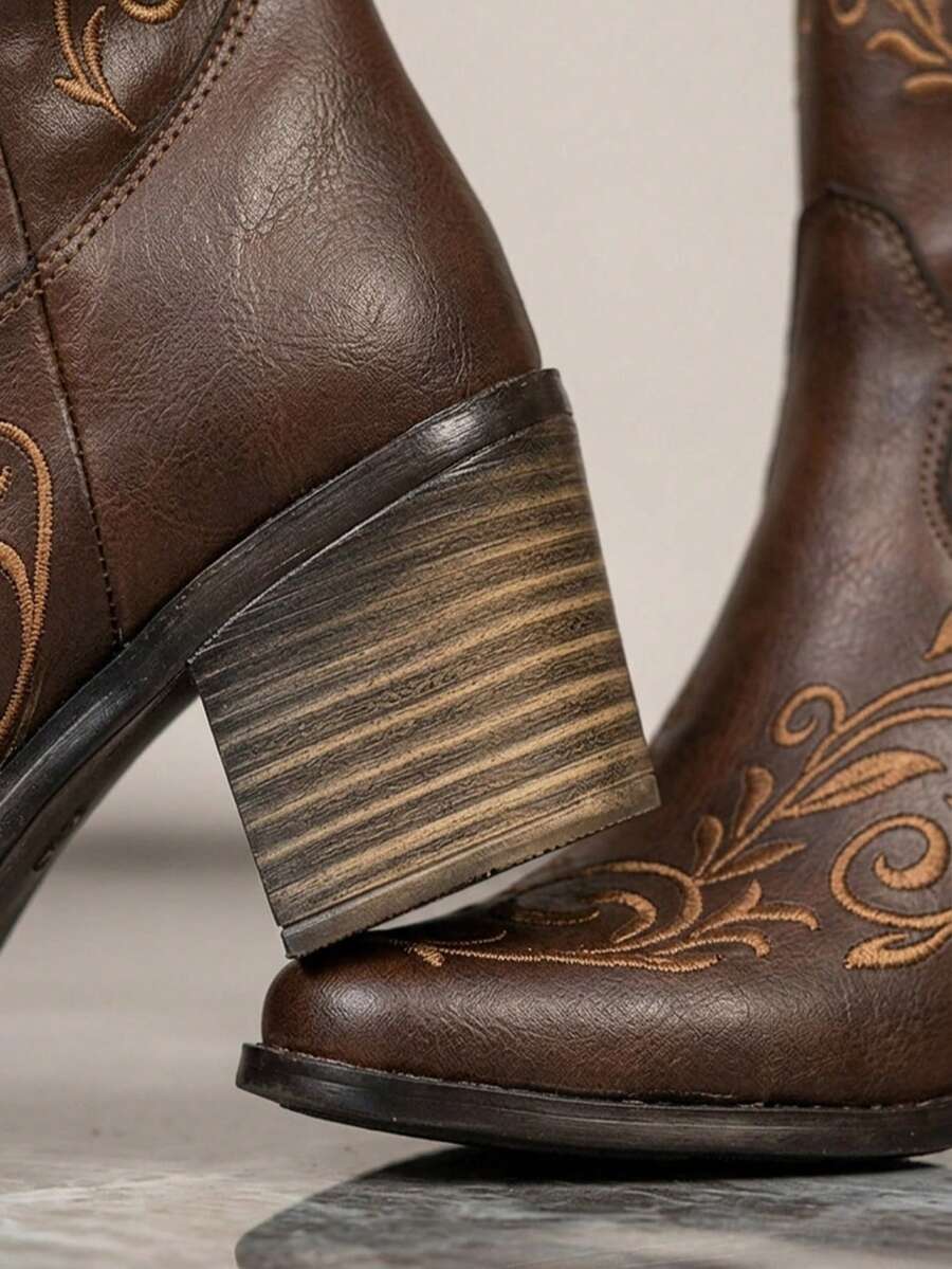 Botas Vaqueras Botas Western diseño elegante tacon ancho