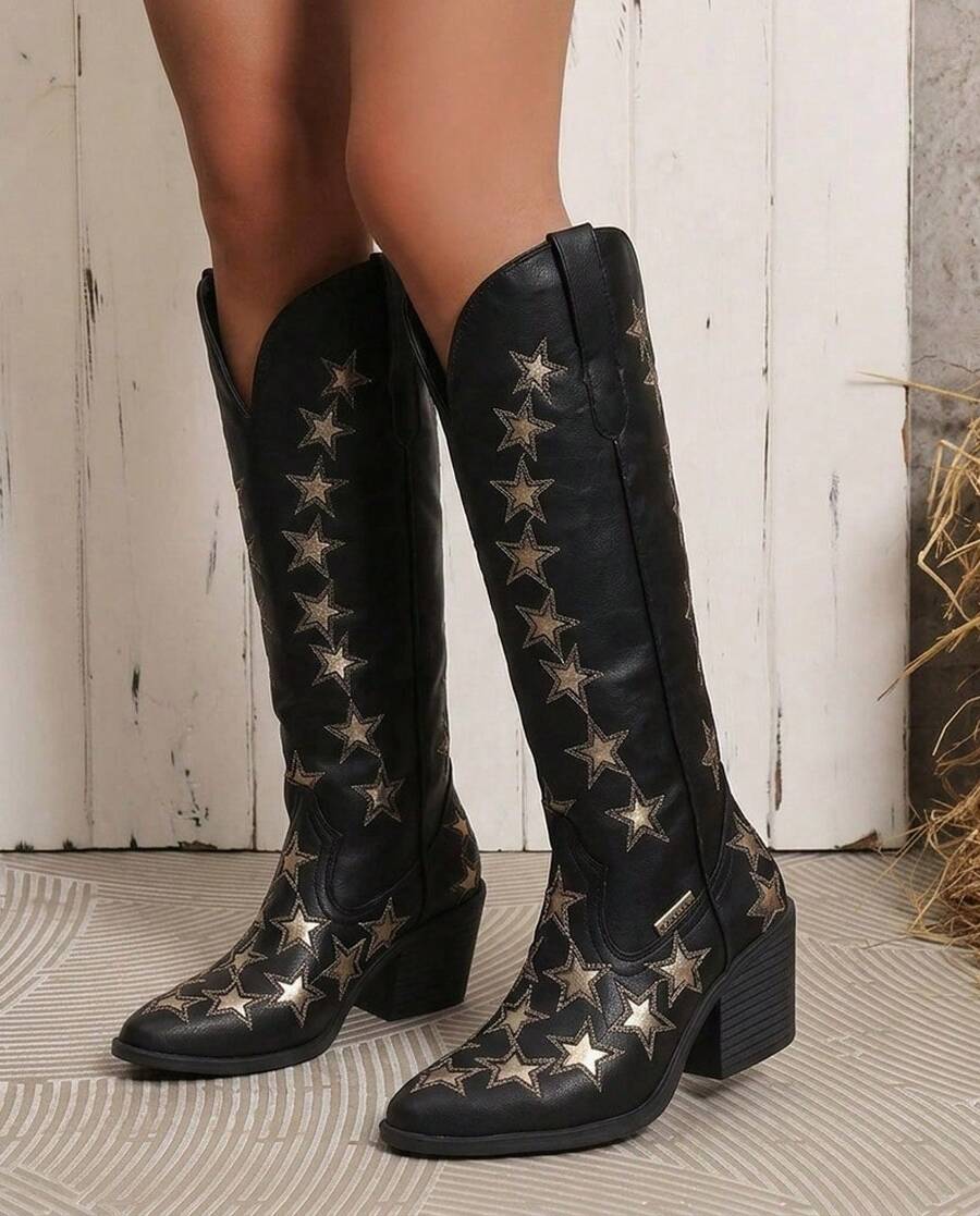 Botas vaqueras de estrellas bordadas
