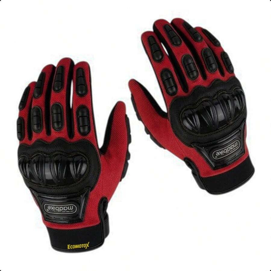 Kit Impermeable Rojo + Guantes, Motocicleta