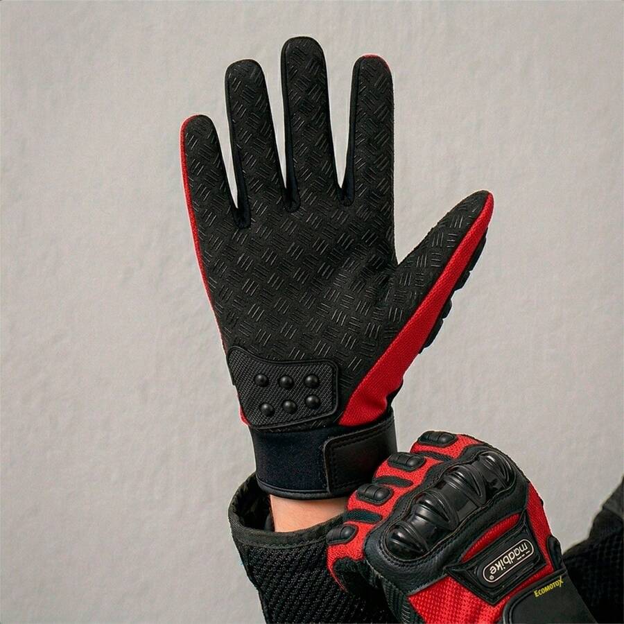 Kit Impermeable Rojo + Guantes, Motocicleta