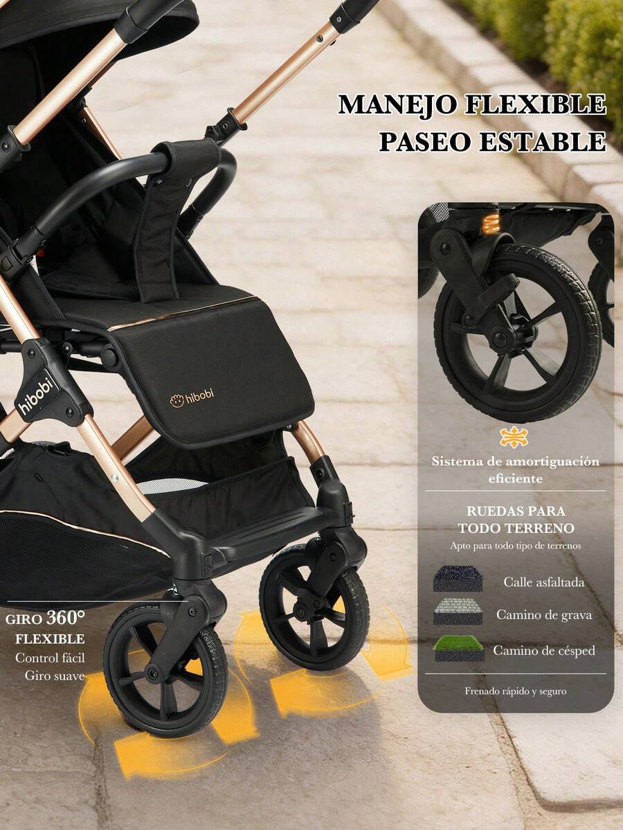 Carriola reversible y alta para bebé