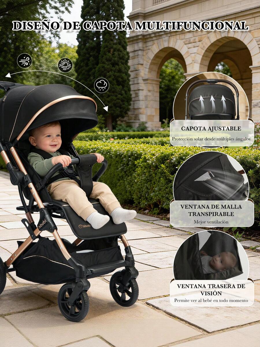 Carriola reversible y alta para bebé