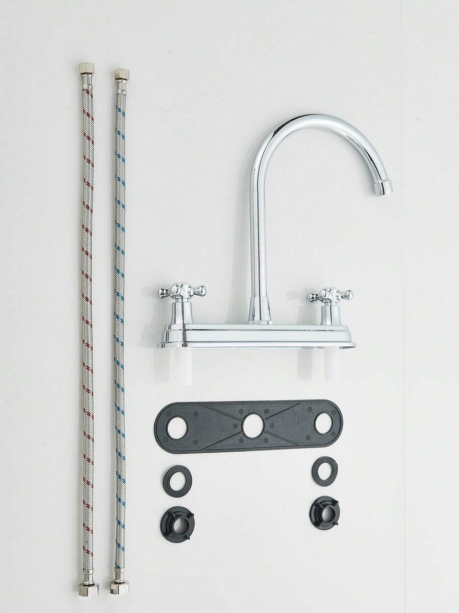 Grifo de cocina con rociador, grifo de cocina de dos manijas