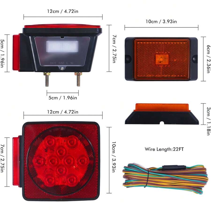 Kit Compacto De Luces LED Para Remolque Con Calaveras