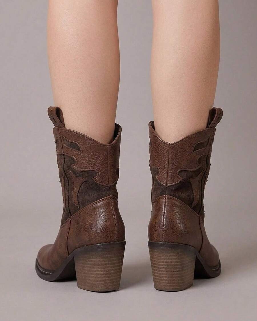 Botines vaqueros cortos con plataforma comoda tacon bajo