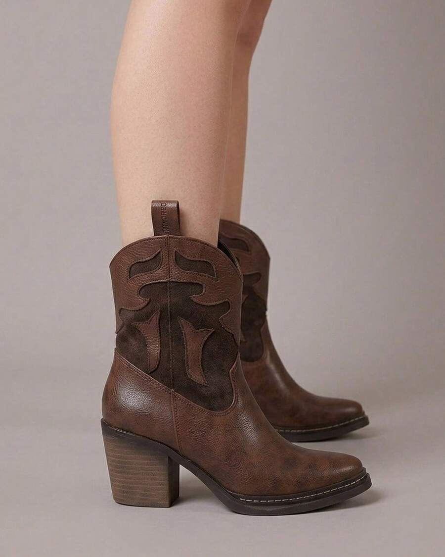 Botines vaqueros cortos con plataforma comoda tacon bajo