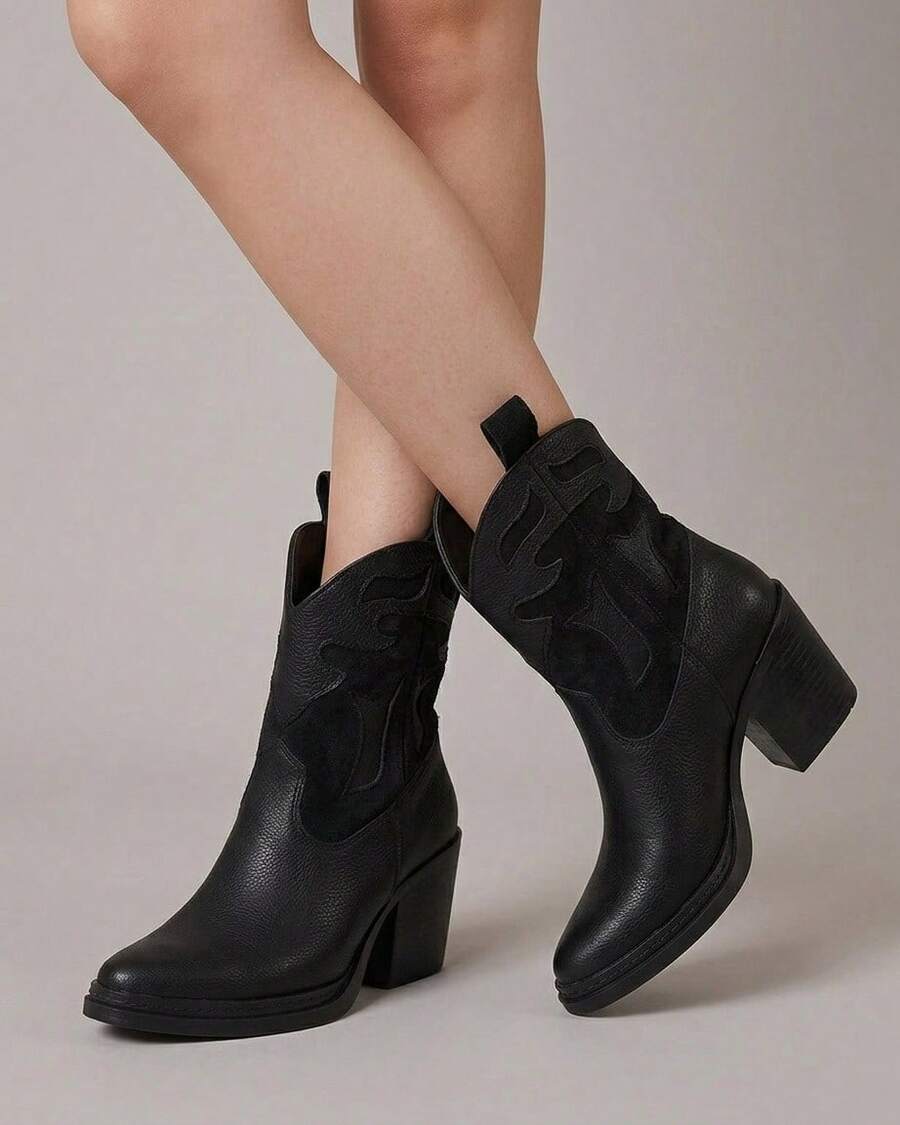 Botines vaqueros cortos con plataforma comoda tacon bajo