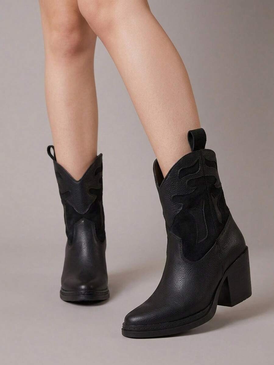 Botines vaqueros cortos con plataforma comoda tacon bajo