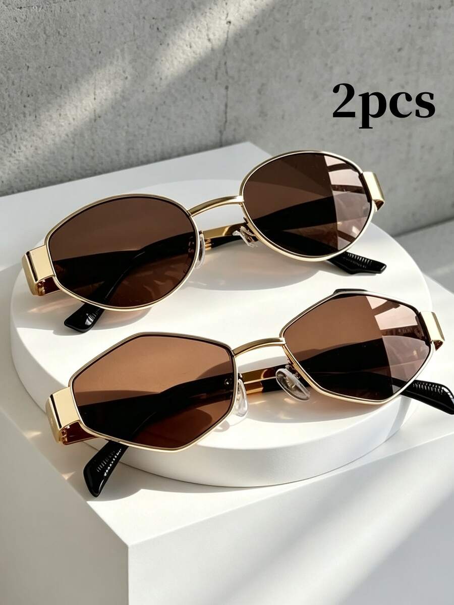 gafas con montura de metal ovalada vintage
