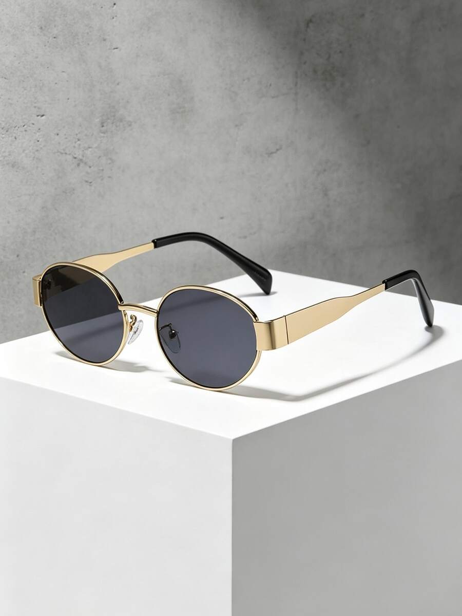gafas con montura de metal ovalada vintage