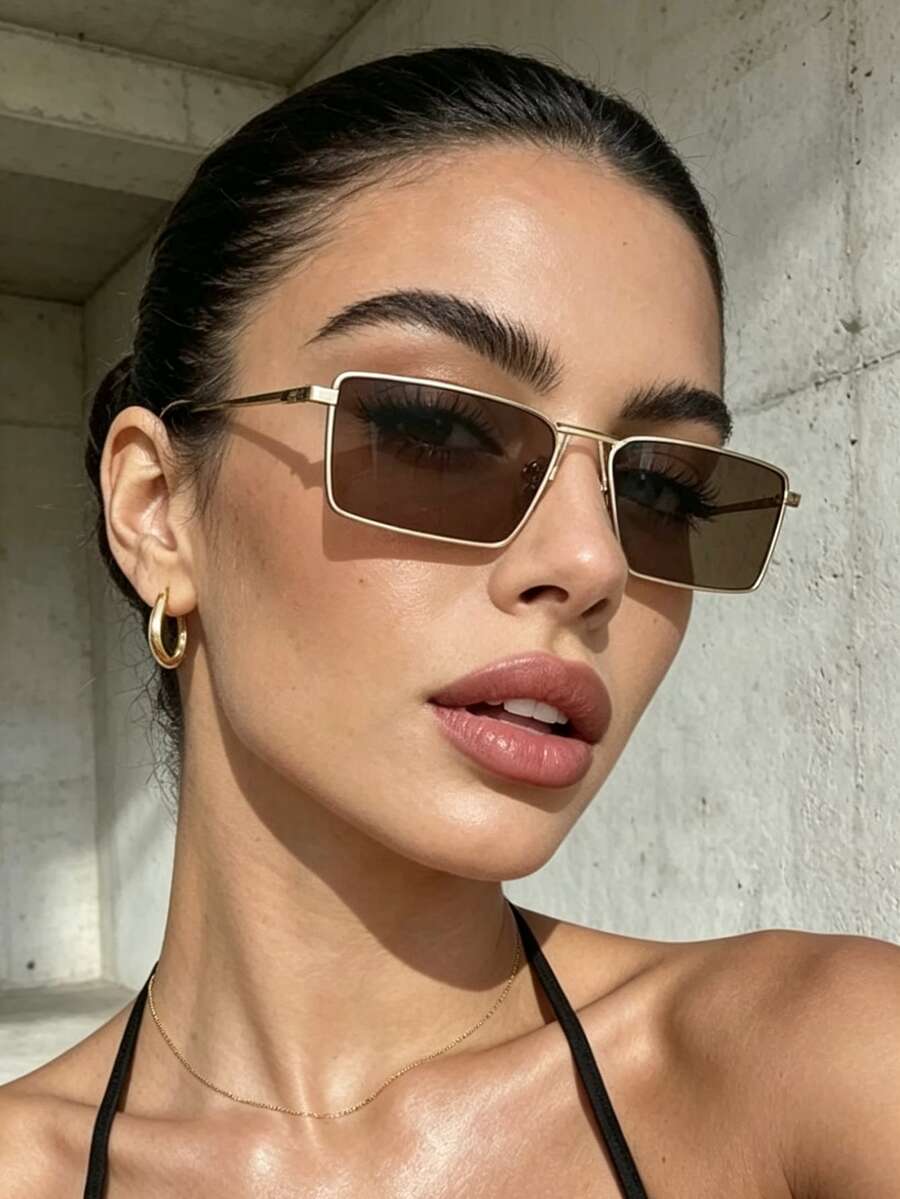 gafas con montura de metal ovalada vintage