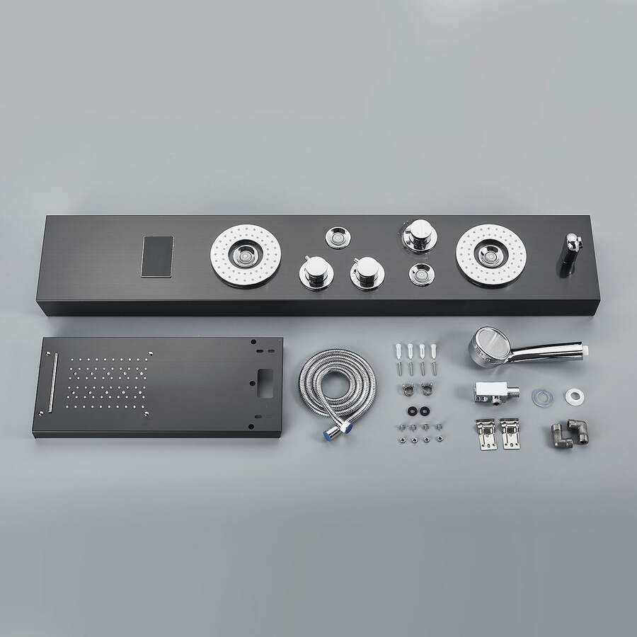 Lujo Paneles de Ducha Regadera Para Baño Kit LED 6 Funciones