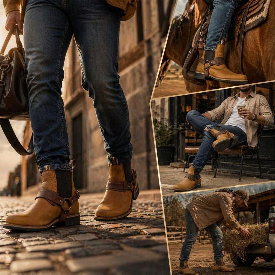 BOTINES PIEL GENUINA VAQUEROS
