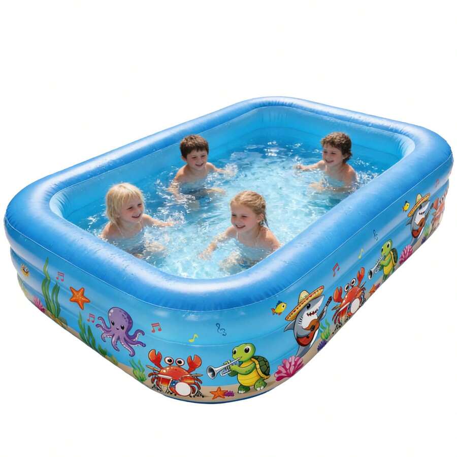 Piscina inflable grande, diseño de océano