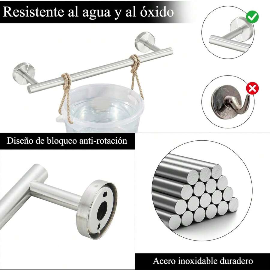 Mcmxtap Negro Juego de 4 Accesorios de baño Barra de Toallas de Acero Inoxidable