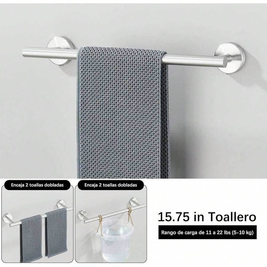 Mcmxtap Negro Juego de 4 Accesorios de baño Barra de Toallas de Acero Inoxidable