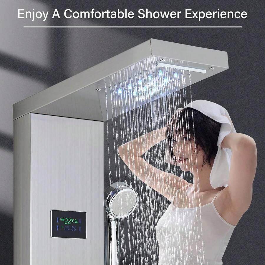 Mcmxtap de ducha LED panel de ducha de lluvia negra panel de ducha para baño