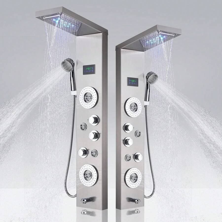 Mcmxtap de ducha LED panel de ducha de lluvia negra panel de ducha para baño