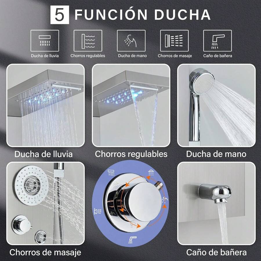 Panel de ducha LED Tower Tower Sistema de lluvia