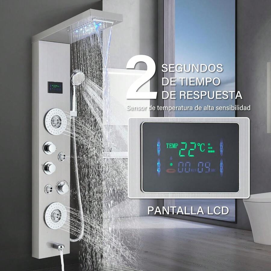 Mcmxtap de ducha LED panel de ducha de lluvia negra panel de ducha para baño