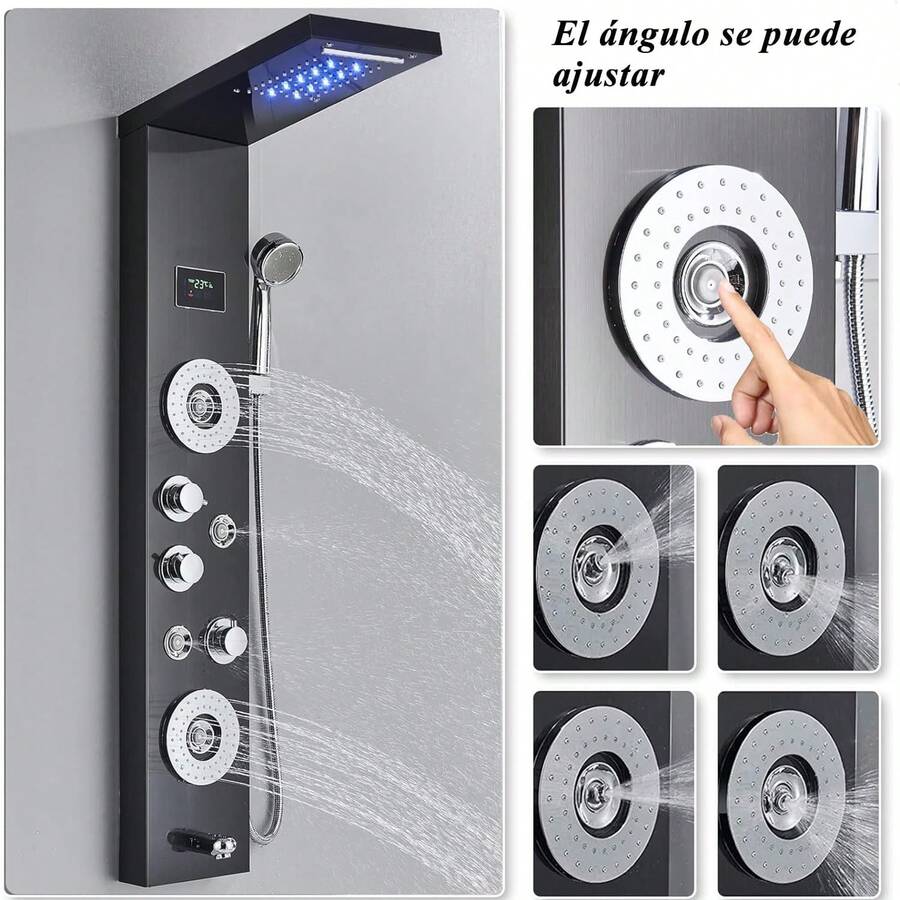 Mcmxtap de ducha LED panel de ducha de lluvia negra panel de ducha para baño