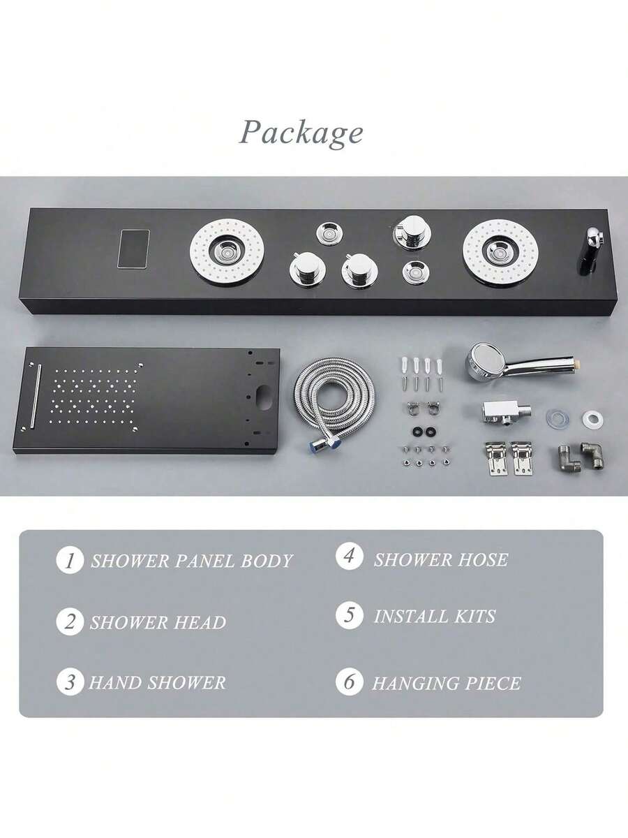 Mcmxtap de ducha LED panel de ducha de lluvia negra panel de ducha para baño