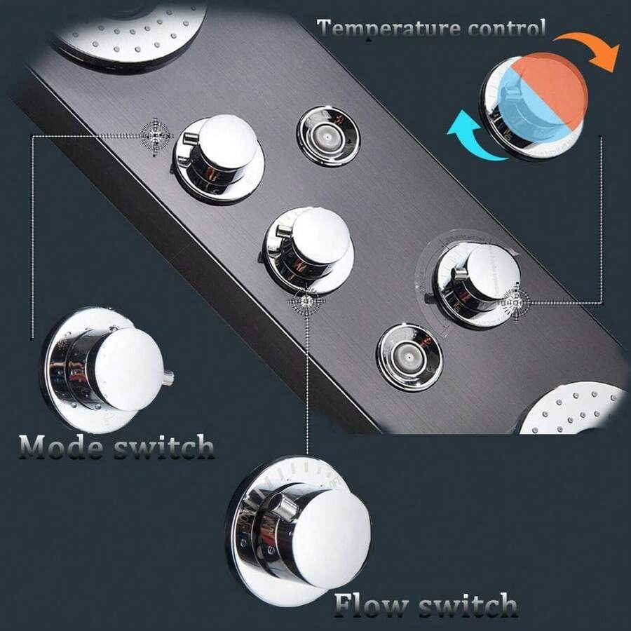 Mcmxtap de ducha LED panel de ducha de lluvia negra panel de ducha para baño