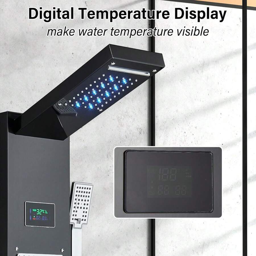 Panel de Ducha LED Dorado