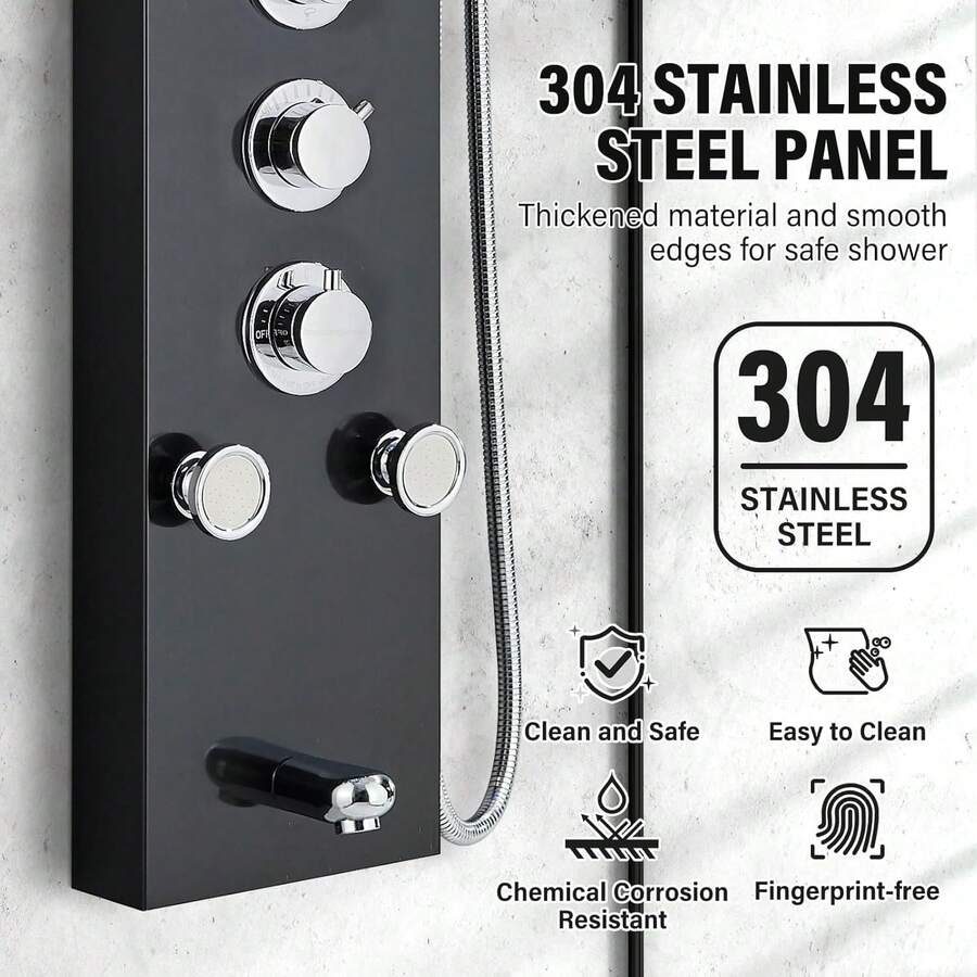Panel de Ducha LED Dorado
